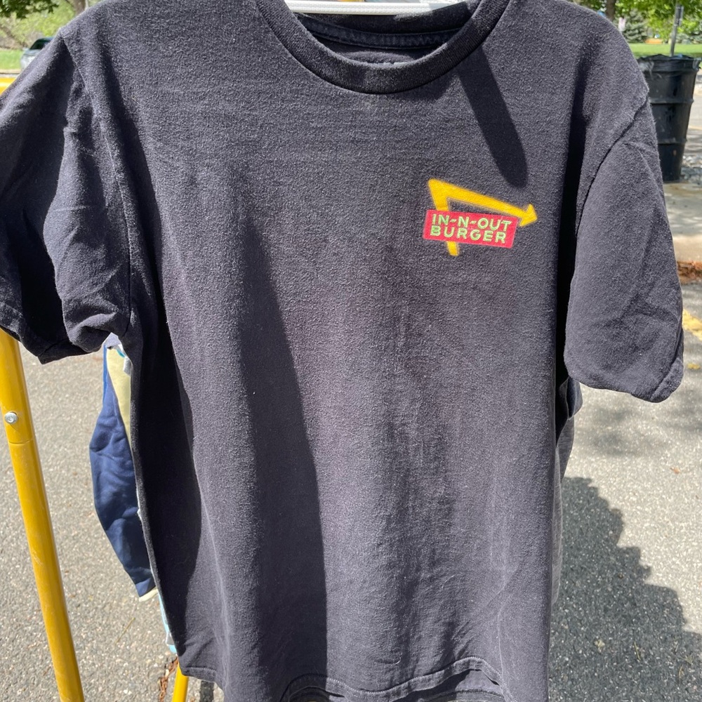 In n out burger Black Short-Sleeve Tee with Yellow & Red Chest Logo